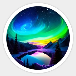 Northern Lights - Winter - Natural Beauty - Christmas Sticker